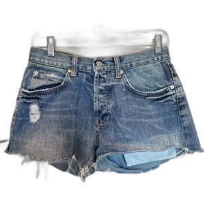 7 For All Mankind Blue Jean Shorts